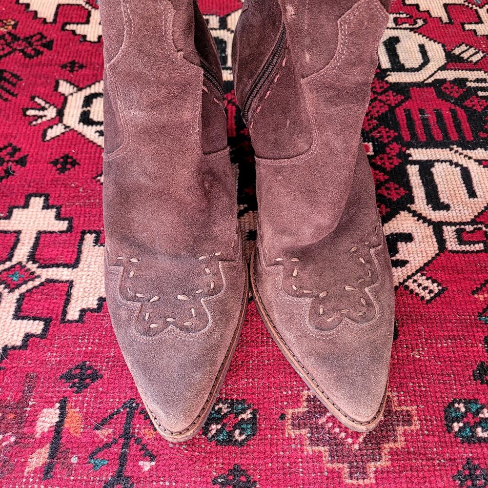 Matisse Brown Suede Cowboy Boots Sz 8.5 - Picture 4 of 7